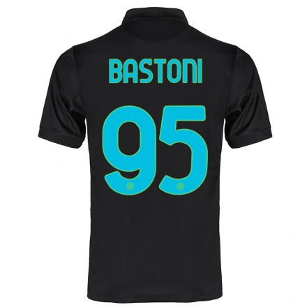 Miesten Jalkapallo Alessandro Bastoni #95 Musta 3. Paita 2021/22 Lyhythihainen Paita T-paita