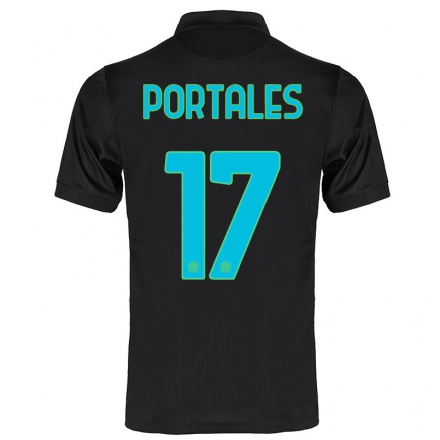 Miesten Jalkapallo Macarena Portales #17 Musta 3. Paita 2021/22 Lyhythihainen Paita T-paita