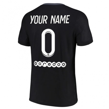 Miesten Jalkapallo Sinun Nimesi #0 Musta 3. Paita 2021/22 Lyhythihainen Paita T-paita