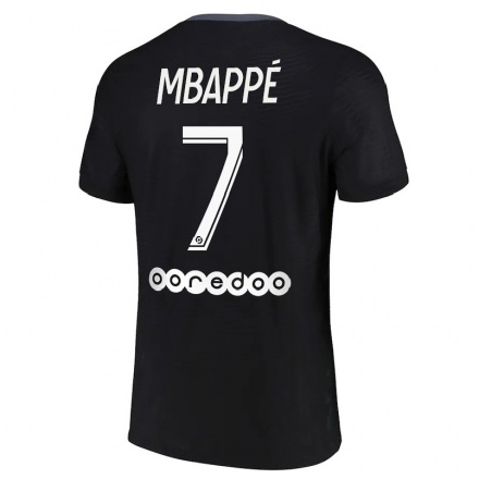 Miesten Jalkapallo Kylian Mbappe #7 Musta 3. Paita 2021/22 Lyhythihainen Paita T-paita