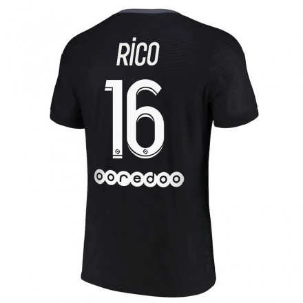 Miesten Jalkapallo Sergio Rico #16 Musta 3. Paita 2021/22 Lyhythihainen Paita T-paita