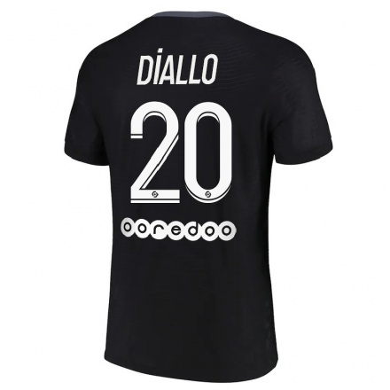 Miesten Jalkapallo Aminata Diallo #20 Musta 3. Paita 2021/22 Lyhythihainen Paita T-paita