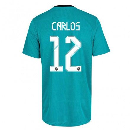 Miesten Jalkapallo Alocen Carlos #12 Vaaleanvihreä 3. Paita 2021/22 Lyhythihainen Paita T-paita