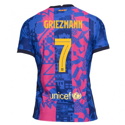 Miesten Jalkapallo Antoine Griezmann #7 Sininen Ruusu 3. Paita 2021/22 Lyhythihainen Paita T-paita