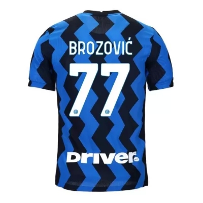 Miesten Jalkapallo Marcelo Brozovic #77 Kotipaita Sininen Musta Pelipaita 2020/21 Lyhythihainen Paita