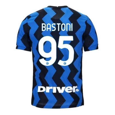 Miesten Jalkapallo Alessandro Bastoni #95 Kotipaita Sininen Musta Pelipaita 2020/21 Lyhythihainen Paita