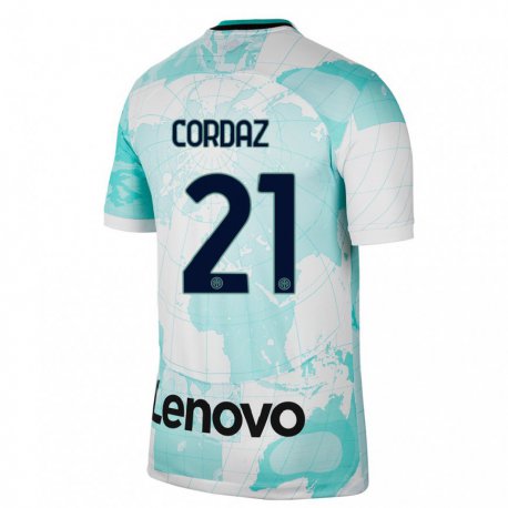 Kandiny Lapset Alex Cordaz #21 Vaaleanvihreä Valkoinen Kolmas Sarja 2022/23 Lyhythihainen Paita T-paita
