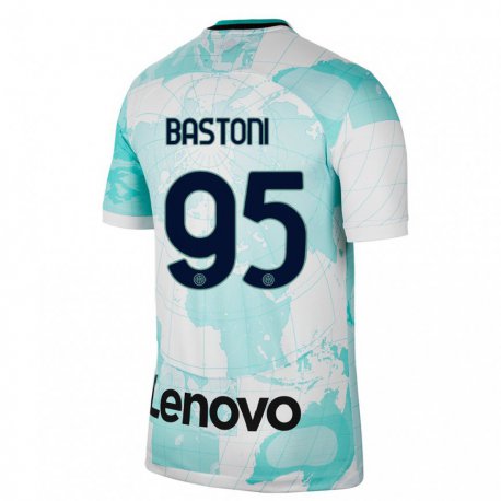 Kandiny Lapset Alessandro Bastoni #95 Vaaleanvihreä Valkoinen Kolmas Sarja 2022/23 Lyhythihainen Paita T-paita