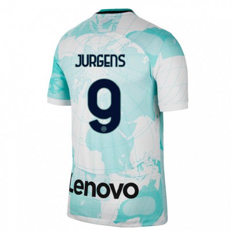 Kandiny Lapset Oliver Jurgens #9 Vaaleanvihreä Valkoinen Kolmas Sarja 2022/23 Lyhythihainen Paita T-paita