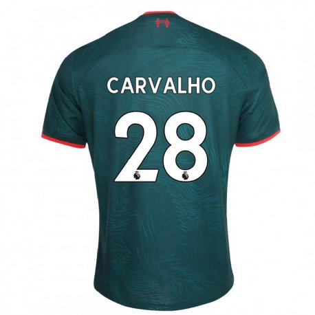 Kandiny Lapset Fabio Carvalho #28 Tummanvihreä Kolmas Sarja 2022/23 Lyhythihainen Paita T-paita