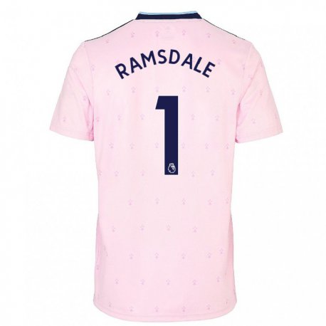 Kandiny Lapset Aaron Ramsdale #1 Vaaleanpunainen Laivasto Kolmas Sarja 2022/23 Lyhythihainen Paita T-paita