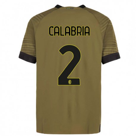 Kandiny Lapset Davide Calabria #2 Tummanvihreä Musta Kolmas Sarja 2022/23 Lyhythihainen Paita T-paita