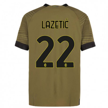 Kandiny Lapset Marko Lazetic #22 Tummanvihreä Musta Kolmas Sarja 2022/23 Lyhythihainen Paita T-paita