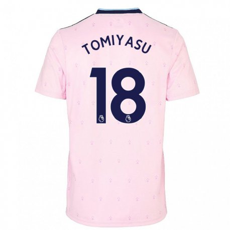 Kandiny Lapset Takehiro Tomiyasu #18 Vaaleanpunainen Laivasto Kolmas Sarja 2022/23 Lyhythihainen Paita T-paita