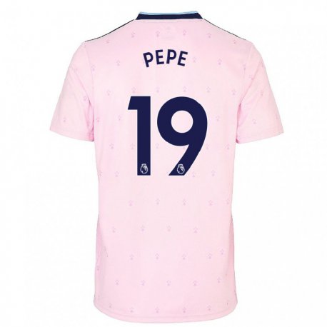 Kandiny Lapset Nicolas Pepe #19 Vaaleanpunainen Laivasto Kolmas Sarja 2022/23 Lyhythihainen Paita T-paita