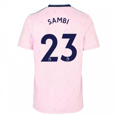 Kandiny Lapset Albert Sambi Lokonga #23 Vaaleanpunainen Laivasto Kolmas Sarja 2022/23 Lyhythihainen Paita T-paita