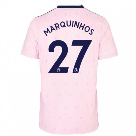 Kandiny Lapset Marquinhos #27 Vaaleanpunainen Laivasto Kolmas Sarja 2022/23 Lyhythihainen Paita T-paita