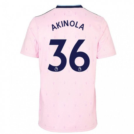 Kandiny Lapset Tim Akinola #36 Vaaleanpunainen Laivasto Kolmas Sarja 2022/23 Lyhythihainen Paita T-paita