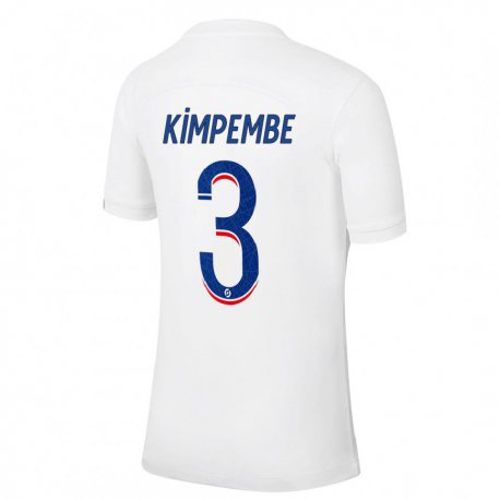 Kandiny Lapset Presnel Kimpembe #3 Valkoinen Sininen Kolmas Sarja 2022/23 Lyhythihainen Paita T-paita