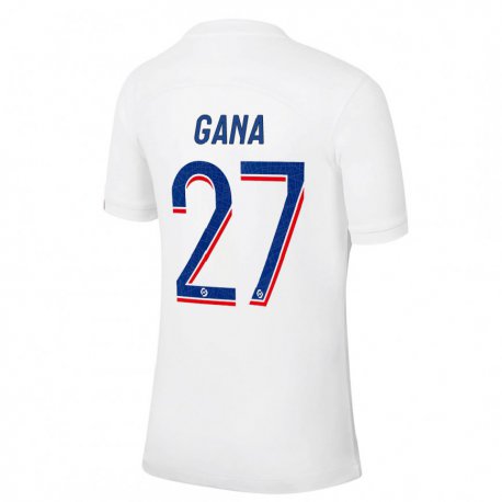 Kandiny Lapset Idrissa Gana Gueye #27 Valkoinen Sininen Kolmas Sarja 2022/23 Lyhythihainen Paita T-paita