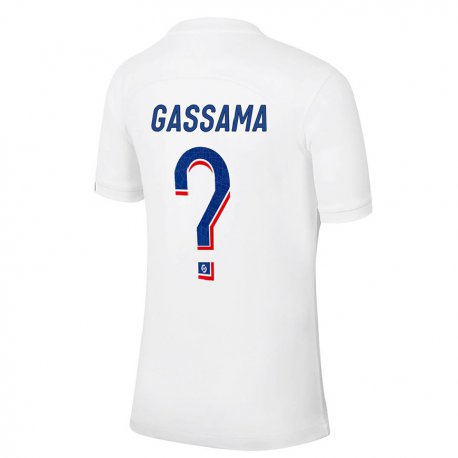 Kandiny Lapset Djeidi Gassama #0 Valkoinen Sininen Kolmas Sarja 2022/23 Lyhythihainen Paita T-paita