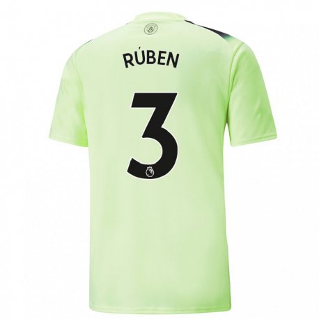 Kandiny Lapset Ruben Dias #3 Vihreä Tummanharmaa Kolmas Sarja 2022/23 Lyhythihainen Paita T-paita