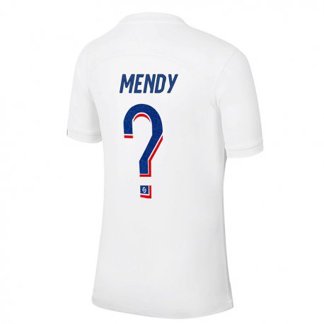 Kandiny Lapset Tony Mendy #0 Valkoinen Sininen Kolmas Sarja 2022/23 Lyhythihainen Paita T-paita