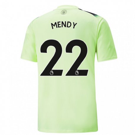 Kandiny Lapset Benjamin Mendy #22 Vihreä Tummanharmaa Kolmas Sarja 2022/23 Lyhythihainen Paita T-paita