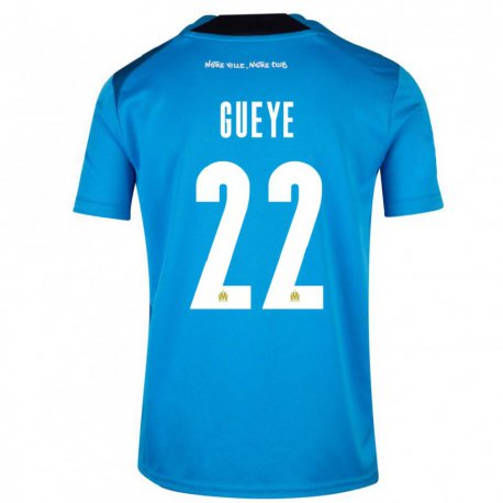 Kandiny Lapset Pape Gueye #22 Tummansininen Valkoinen Kolmas Sarja 2022/23 Lyhythihainen Paita T-paita
