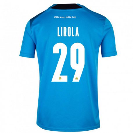 Kandiny Lapset Pol Lirola #29 Tummansininen Valkoinen Kolmas Sarja 2022/23 Lyhythihainen Paita T-paita