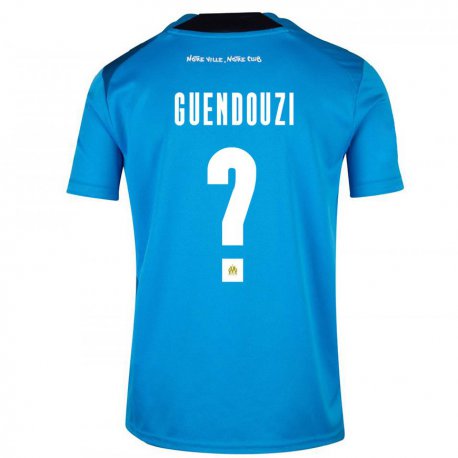 Kandiny Lapset Milan Guendouzi #0 Tummansininen Valkoinen Kolmas Sarja 2022/23 Lyhythihainen Paita T-paita