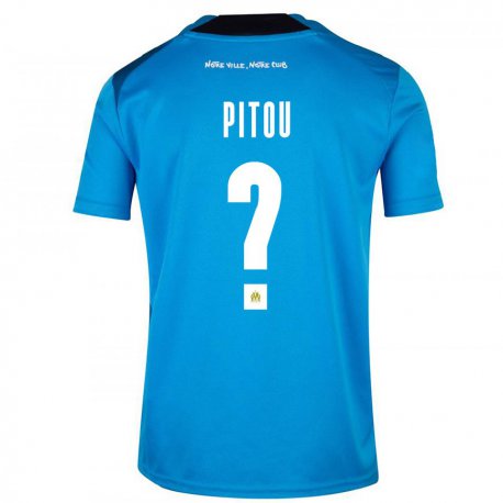 Kandiny Lapset Jonathan Pitou #0 Tummansininen Valkoinen Kolmas Sarja 2022/23 Lyhythihainen Paita T-paita