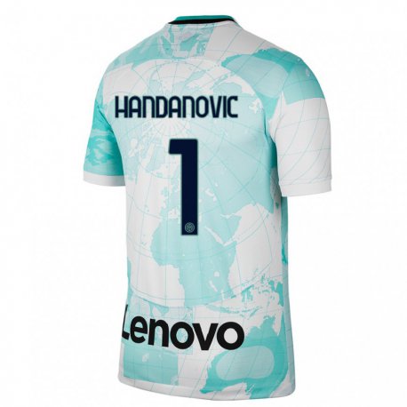 Kandiny Miesten Samir Handanovic #1 Vaaleanvihreä Valkoinen Kolmas Sarja 2022/23 Lyhythihainen Paita T-paita