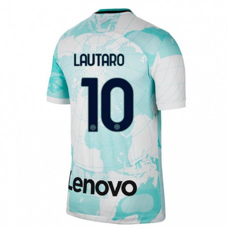 Kandiny Miesten Lautaro Martinez #10 Vaaleanvihreä Valkoinen Kolmas Sarja 2022/23 Lyhythihainen Paita T-paita