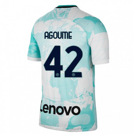 Kandiny Miesten Lucien Agoume #42 Vaaleanvihreä Valkoinen Kolmas Sarja 2022/23 Lyhythihainen Paita T-paita