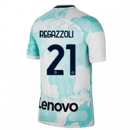Kandiny Miesten Alice Regazzoli #21 Vaaleanvihreä Valkoinen Kolmas Sarja 2022/23 Lyhythihainen Paita T-paita
