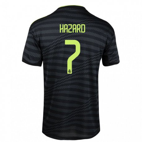 Kandiny Miesten Eden Hazard #7 Musta Tummanharmaa Kolmas Sarja 2022/23 Lyhythihainen Paita T-paita
