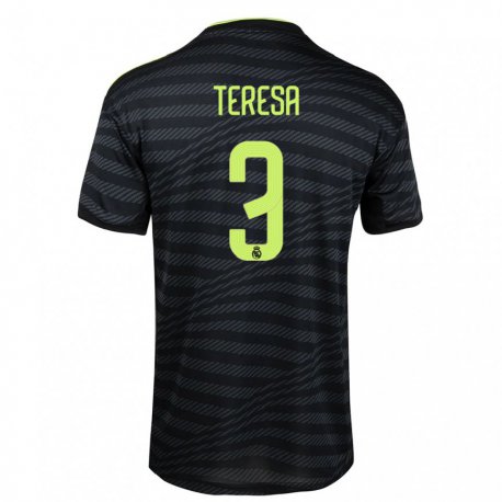 Kandiny Miesten Teresa Abelleira #3 Musta Tummanharmaa Kolmas Sarja 2022/23 Lyhythihainen Paita T-paita