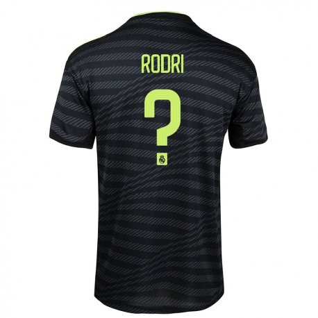 Kandiny Miesten Rodri #0 Musta Tummanharmaa Kolmas Sarja 2022/23 Lyhythihainen Paita T-paita