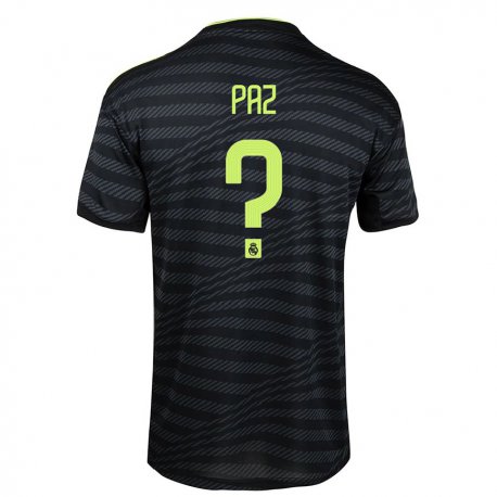 Kandiny Miesten Nico Paz #0 Musta Tummanharmaa Kolmas Sarja 2022/23 Lyhythihainen Paita T-paita
