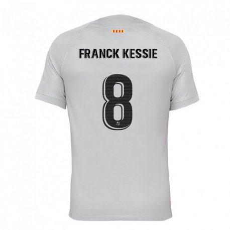 Kandiny Miesten Franck Kessie #8 Harmaa Punainen Sininen Kolmas Sarja 2022/23 Lyhythihainen Paita T-paita
