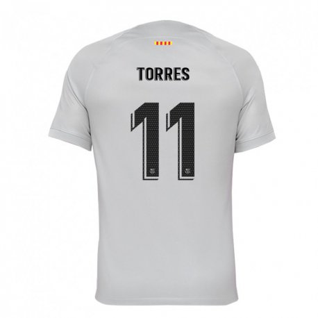 Kandiny Miesten Ferran Torres #11 Harmaa Punainen Sininen Kolmas Sarja 2022/23 Lyhythihainen Paita T-paita