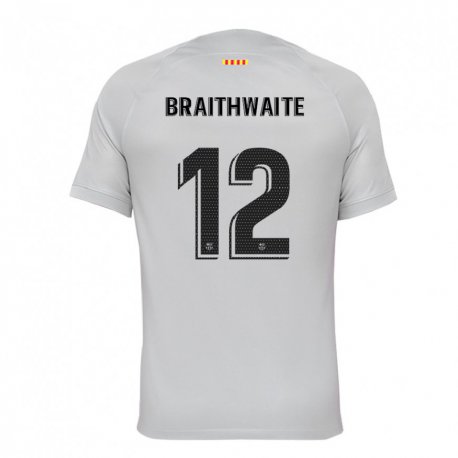 Kandiny Miesten Martin Braithwaite #12 Harmaa Punainen Sininen Kolmas Sarja 2022/23 Lyhythihainen Paita T-paita