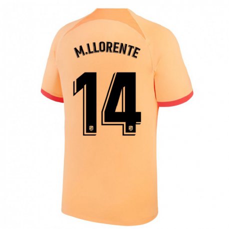 Kandiny Miesten Marcos Llorente #14 Vaalean Oranssi Kolmas Sarja 2022/23 Lyhythihainen Paita T-paita