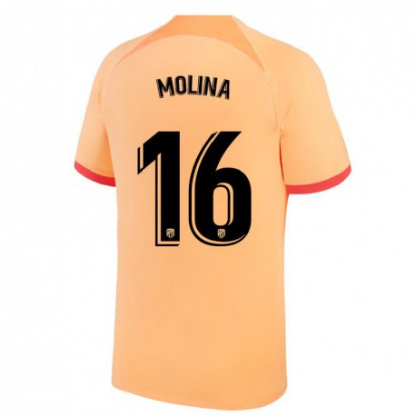 Kandiny Miesten Nahuel Molina #16 Vaalean Oranssi Kolmas Sarja 2022/23 Lyhythihainen Paita T-paita