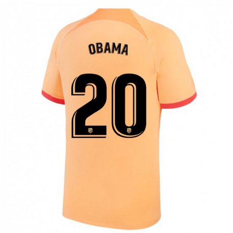 Kandiny Miesten Federico Obama #20 Vaalean Oranssi Kolmas Sarja 2022/23 Lyhythihainen Paita T-paita