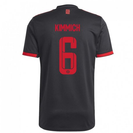 Kandiny Miesten Joshua Kimmich #6 Musta Ja Punainen Kolmas Sarja 2022/23 Lyhythihainen Paita T-paita