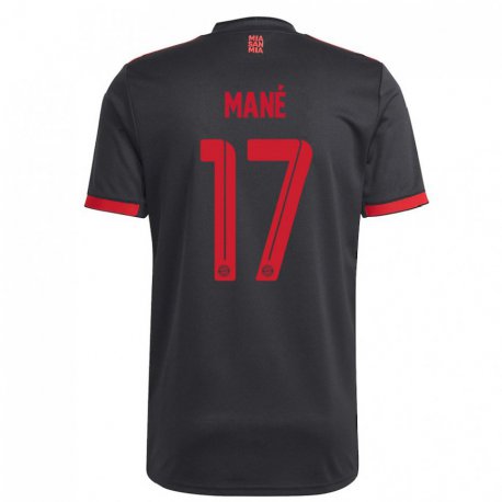 Kandiny Miesten Sadio Mane #17 Musta Ja Punainen Kolmas Sarja 2022/23 Lyhythihainen Paita T-paita