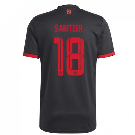 Kandiny Miesten Marcel Sabitzer #18 Musta Ja Punainen Kolmas Sarja 2022/23 Lyhythihainen Paita T-paita