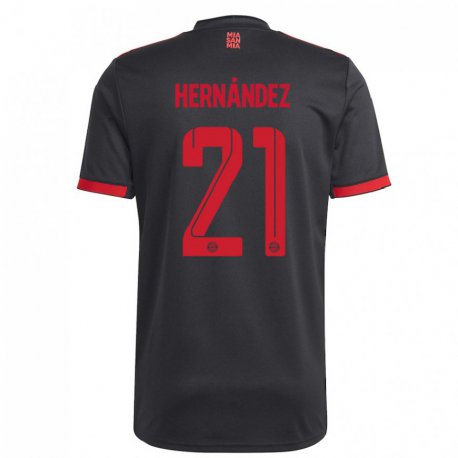 Kandiny Miesten Lucas Hernandez #21 Musta Ja Punainen Kolmas Sarja 2022/23 Lyhythihainen Paita T-paita